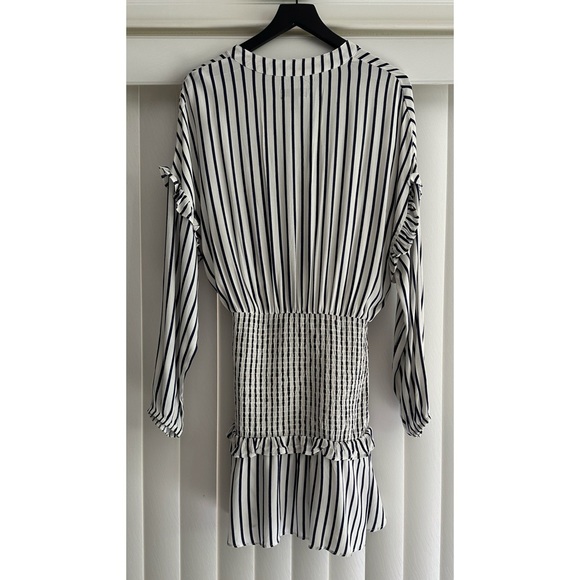 NWOT Aqua Smocked Mini Dress Blue & White Stripes | S - Picture 4 of 9